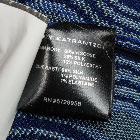 Mary Katrantzou PF/16 Swisher Blue Sleeveless Wavy Print Knit Dress - Picture 11 of 12